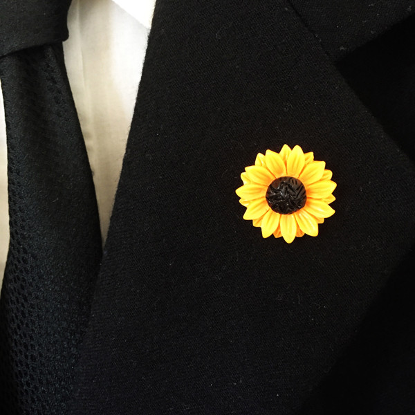 Boutonniere „Sonnenblume“ Ansteckpin
