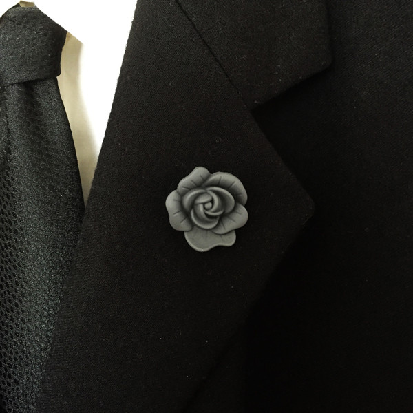 Boutonniere „graue Rose“ Ansteckpin