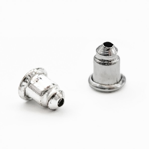 Ohrstopper für Ohrringe silberfarbene Ohrstecker-Verschlüsse 5x5mm Stopper passend für alle Ohrringe
