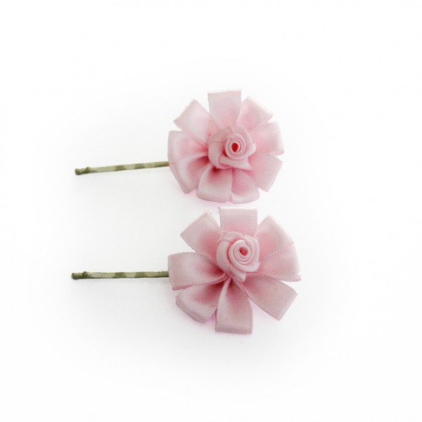 2 x Haarklammern rosa Seidenblume "Rosen" Haarschmuck Trachtenschmuck Accessoire für Frisur