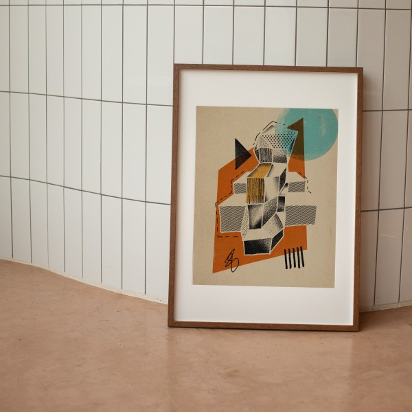 Kunstdruck im Bauhaus-Stil I 20er Jahre Retro-Grafik I Konstruktivismus