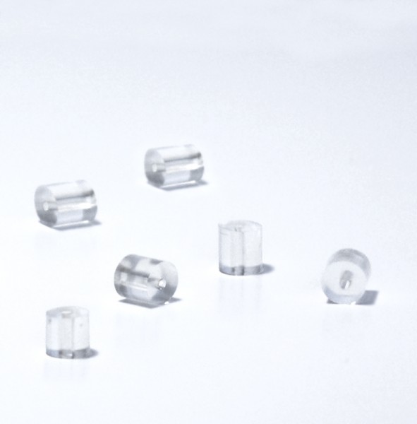 Ohrstopper für Ohrringe Ohrstecker transparente Verschlüsse aus Kunststoff 3 x 3 mm