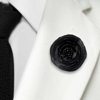 Boutonniere „schwarze Mohnblume“ Reversnadel mit Perlen